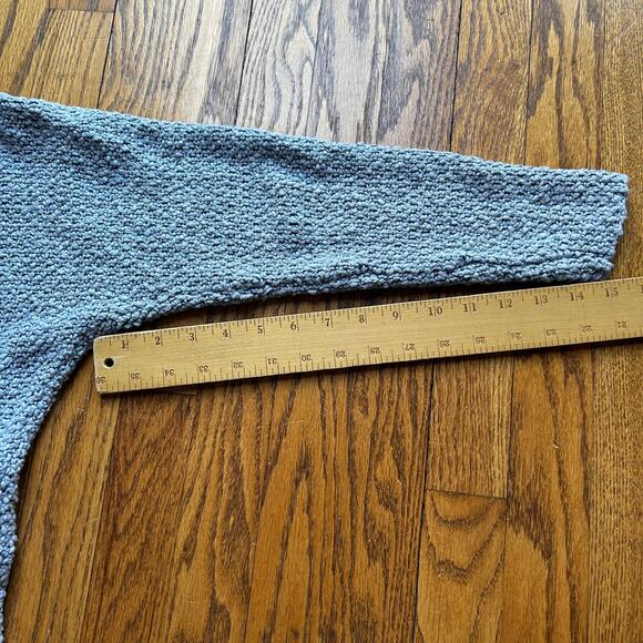 Free People Love Me Tender Cardigan Sweater Hooded Knit Fringe Blue Small - Picture 8 of 12